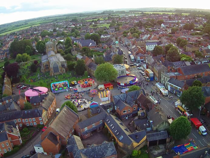 The Rowell Fair Society - Drone shot of Rothwell town