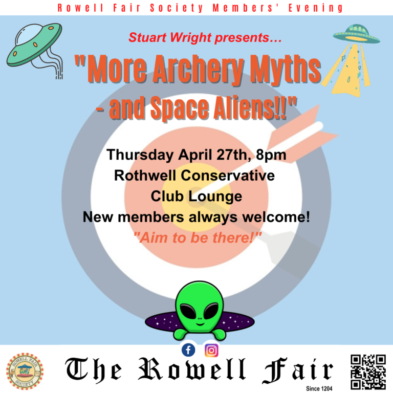 Read more about the article Members’ Evening – More Archery Myths and Space Aliens!
