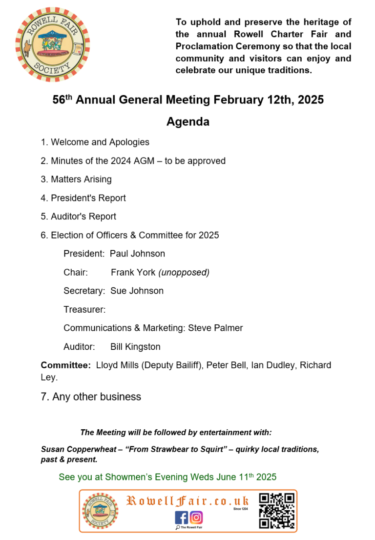 Read more about the article Rowell Fair Society’s AGM 2025