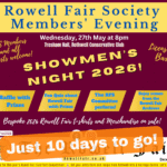 Rowell Fair 2026. Just 10 days to go until Showmen's Night!
