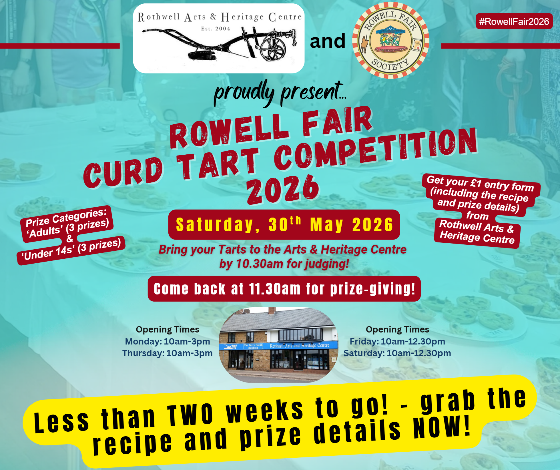 You are currently viewing Less than TWO weeks to go! Rowell Fair Curd Tart Competition 2026